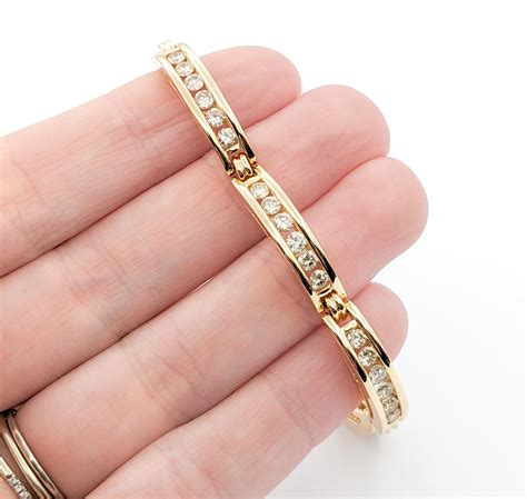 4 0ctw Diamond Tennis Bracelet In Yellow Gold For Sale At 1stdibs