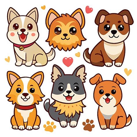 Adorable Colecci N De Lindas Pegatinas De Dibujos Animados Para Perros