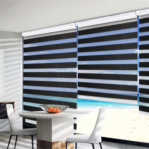 Amazon Joydeco Inches Wide Black Sheer Zebra Blinds For Windows