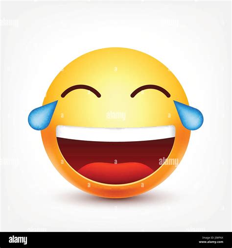 Smiley emoticon rire avec des larmes Avant jaune avec des émotions L