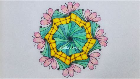 How To Draw Zentangle Florz And Flux Tangle Pattern Step By Step