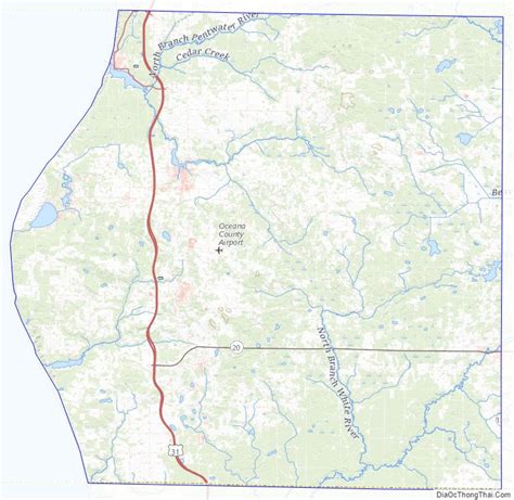 Map of Oceana County, Michigan - Thong Thai Real