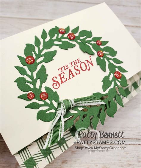 Simple Wreath Christmas Card Idea - Patty Stamps