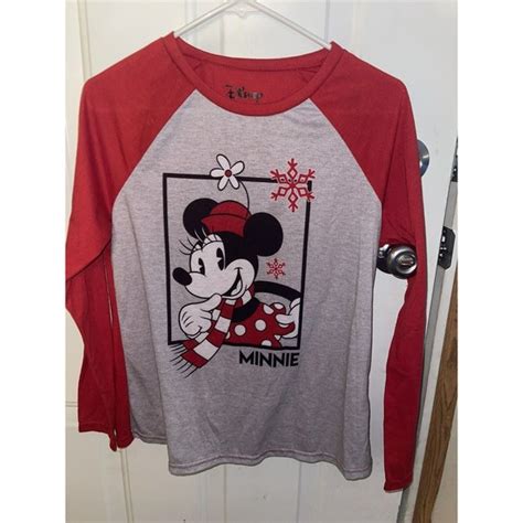 Disney Tops Women Ladies Long Sleeve Disney Minnie Mouse Blouse