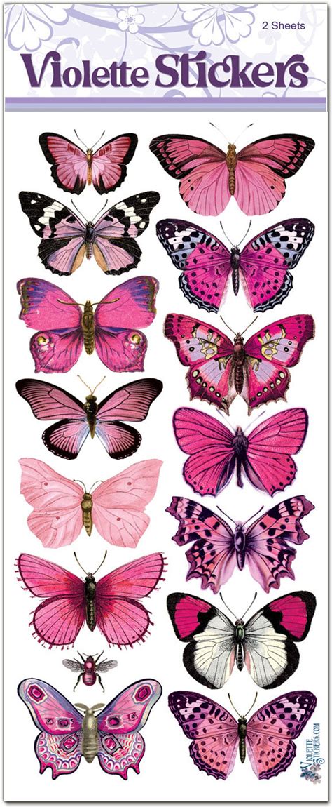 C66 Pastel Pink Butterfly Stickers Etsy Butterfly Drawing Pink Butterfly Butterfly Art