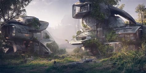 Futuristic Eco Friendly House D Concept Art Stable Diffusion