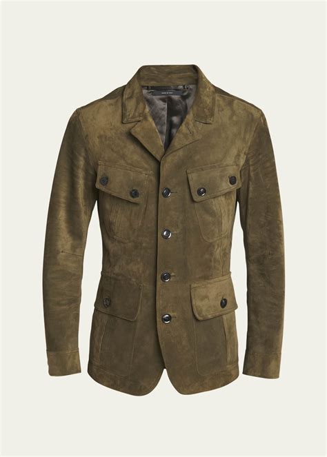 Tom Ford Mens Cashmere Suede Sartorial Military Jacket Bergdorf Goodman