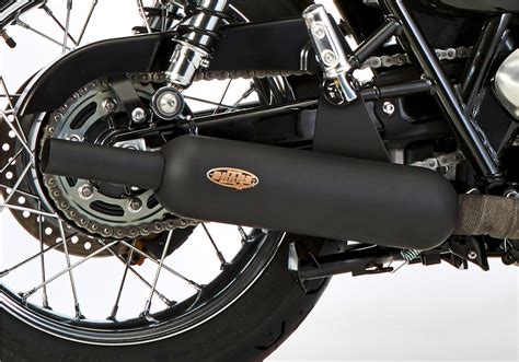 Shark Uitlaat Retro Classic Triumph Bonneville Bobber Speedmaster Zwart