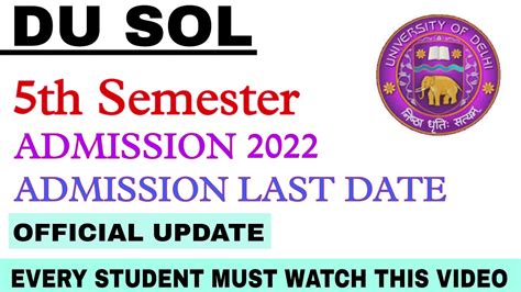 Du Sol Th Semester Admission Du Sol Admission Jk Study