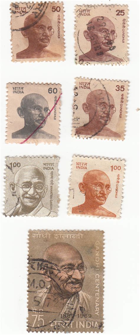 Stamp Collectors World: Mahatma Gandhiji in Indian stamps