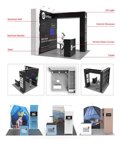 Portable Trade Show Booth Display 10x10 Pop Up Exhibition Booth Custom Design Promotion Counter ...