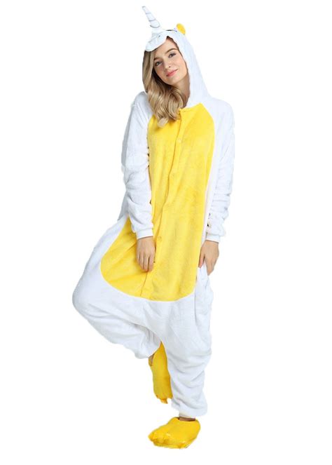 Gelbes Einhorn Pyjama Onesie Gelbes Einhorn Tierkostüme