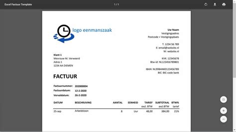 Excel Factuur Maken Tips Voorbeeld En Download Gratis Template