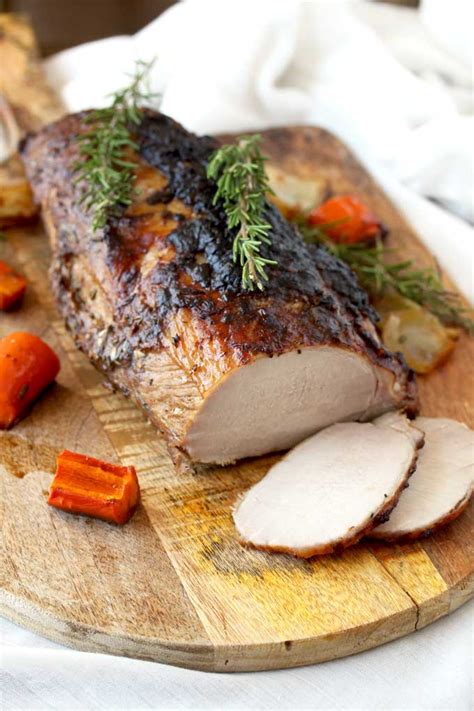 Pork Loin Roast With Honey Mustard And Herb Lemon Blossoms