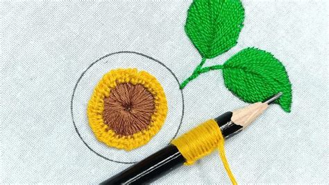 Pretty Yellow Flower Embroidery Design Hand Embroidery Design