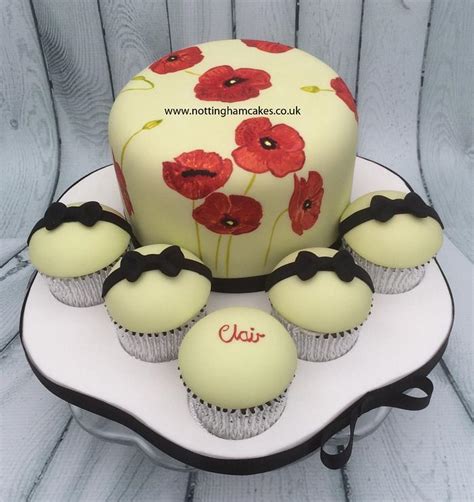 Hand Painted Poppies Decorated Cake By Nottmcakes CakesDecor