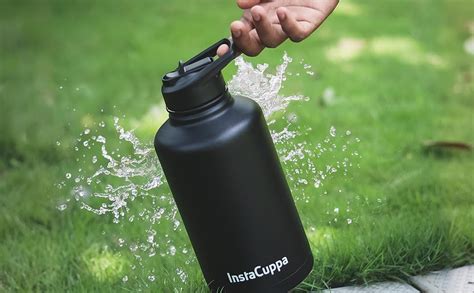 InstaCuppa Insulated Water Bottle 2000 ML With Straw Lid Double Wall