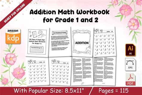 addition math workbook  grade    graphic   learners