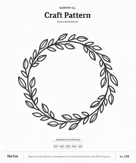 Wreath Svg Craft Pattern Leaf Wreath Svg Monogram Frame Svg Laurel