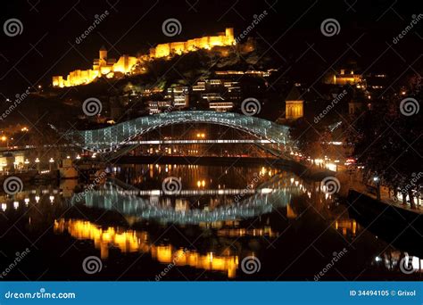 Night Tbilisi stock image. Image of architecture, night - 34494105