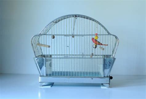 Bird Cage Vintage Reliance Art Deco Style Silver Tone Birdcage