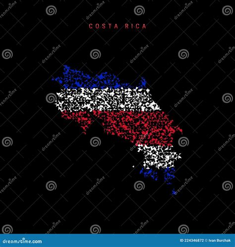 Costa Rica Flag Map, Chaotic Particles Pattern in the Costa Rican Flag ...