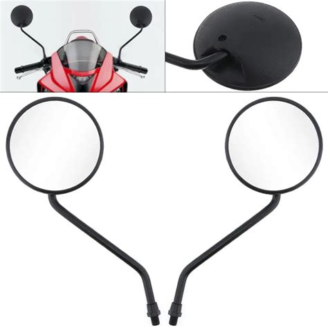 Pcs Mm Black Modified Plated Universal Round Motorcycle Rearview