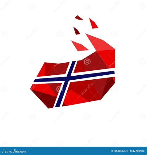 Stylish Modern Norway Flags Logo Red Blue Cross Norwegian Flag Vector