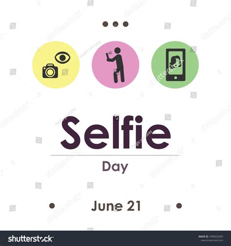 Vector Illustration Selfie Day June Stock Vector Royalty Free 1096032695 Shutterstock