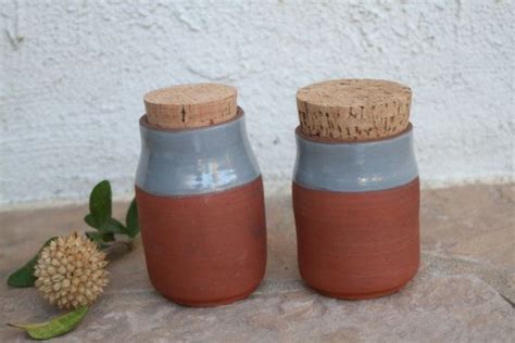 Red Clay Kitchen Canister Set Handmade Ceramic Container Etsy