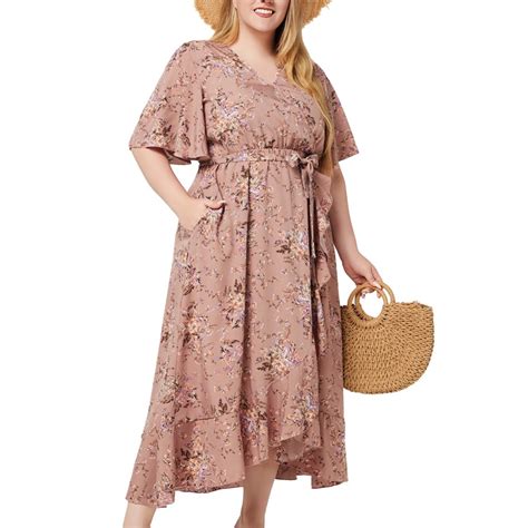 Aloohaidyvio Summer Dresses For Women 2024womens Plus Size Boho Ditsy Floral Print Casual