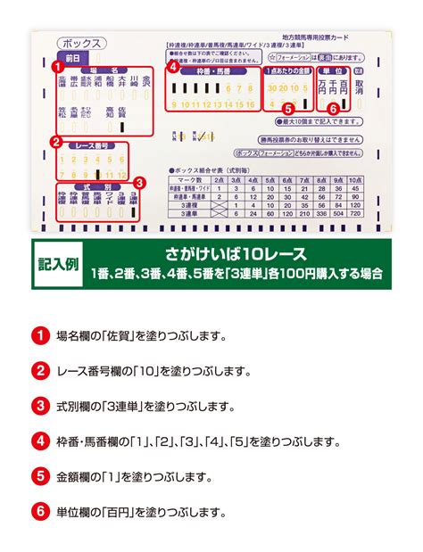 馬券の買い方 佐賀競馬（さがけいば）