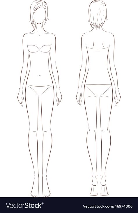 Female Figure Template Fashion Croquis Royalty Free Vector