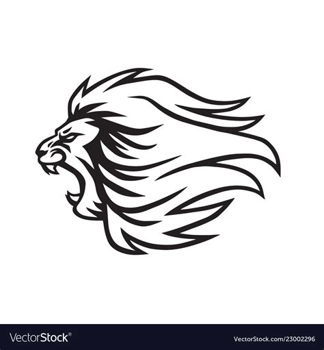 Angry Lion Roaring Logo Mascot Icon Royalty Free Vector