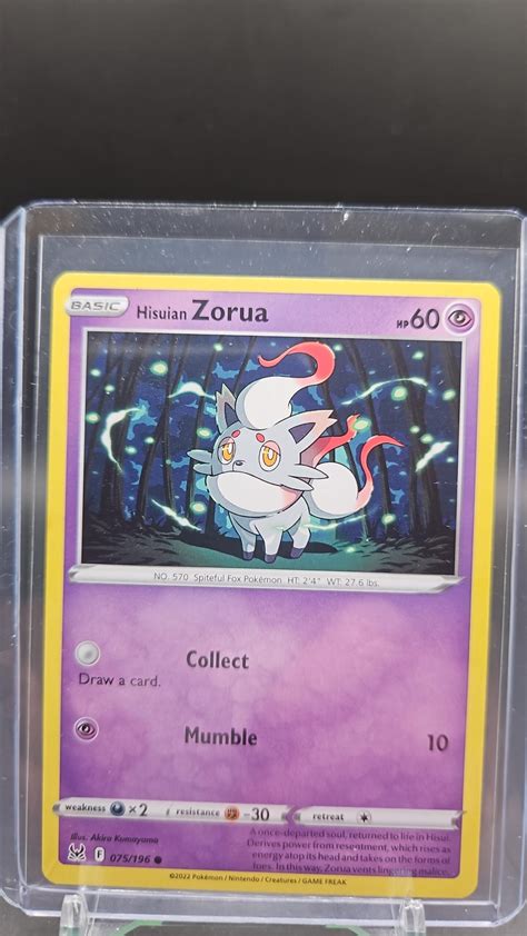 Hisuian Zorua Lost Origin Common Pokemon Card Turnagain