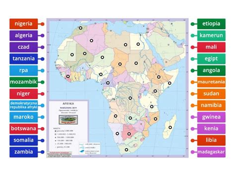 Mapa Polityczna Afryki Rysunek Z Opisami