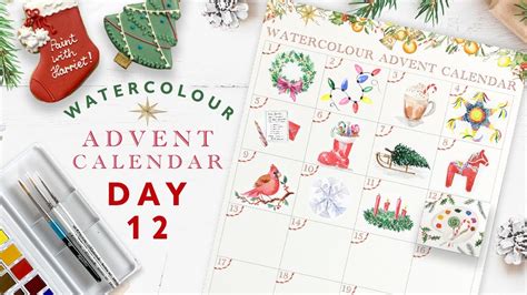 Watercolour Advent Calendar Day Youtube