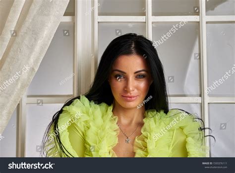 Sexy Curvy Brunette Posing Indoors Stock Photo Shutterstock
