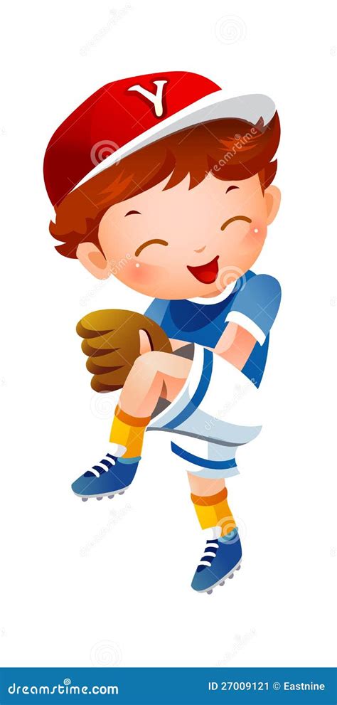 Baseball Laughing Loudly Mascot Vector Cartoon Illustration