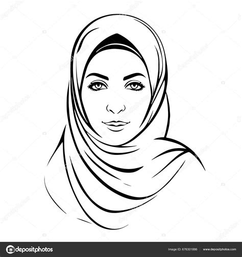 Super Lovely Vector Art Muslim Woman Logo Vector Illustration Stock