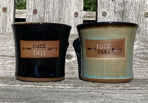 White Fuck Off Cup Sarah Russell Pottery