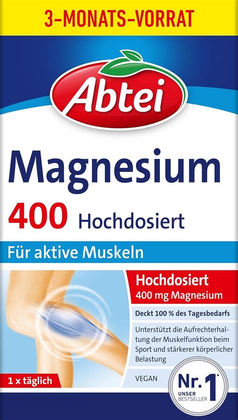 Abtei Magnesium Zur Unterst Tzung Der Gesunden Muskelfunktion