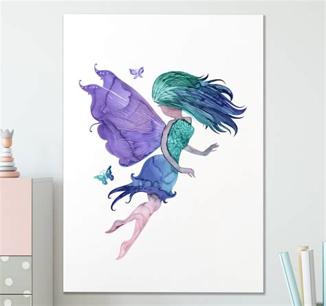 Fairy Canvas Wall Art Abstract Alcohol Ink Fairy Butterfly Etsy