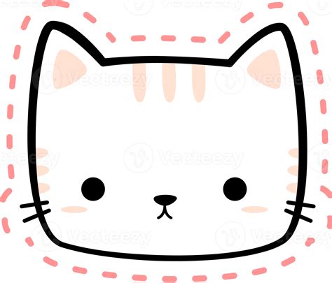 Cute Kitty Cat Head Cartoon Element 9973904 Png