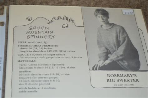 Rosemary S Big Sweater Green Mountain Spinnery Knitting Pattern