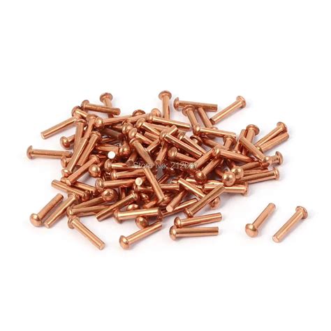 Mm X Mm Round Head Copper Solid Rivets Hardware Gold Tone Mm