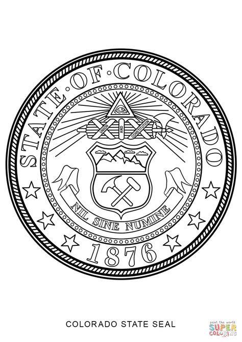 Colorado State Seal Coloring Page - boringpop.com