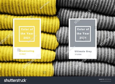 Collage Illuminating Ultimate Gray Pantone Color Stock Photo 1870735186