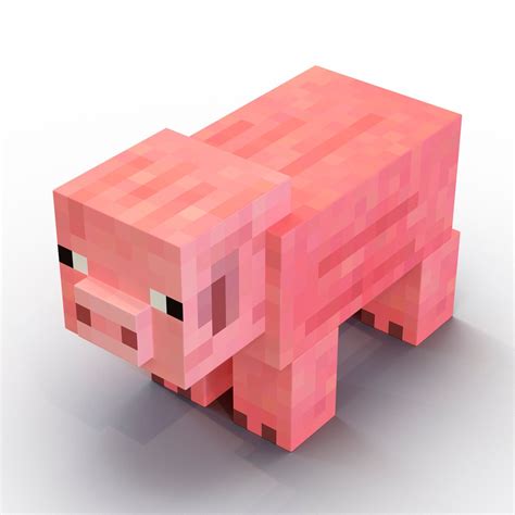 Minecraft Pig 3D Model 3D Model 19 3ds C4d Fbx Obj Max Ma