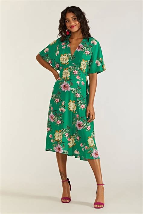 Green Floral Kimono Midi Yumi